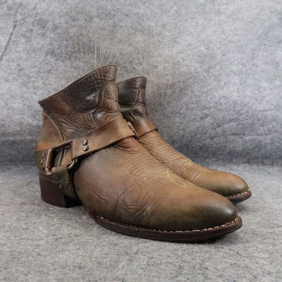 Freebird Boots Womens 10 Western Harness Zip Biker Distressed Leather FB-PLDIP - Picture 1 of 16